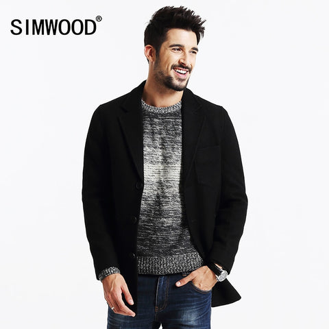 New Winter Mix Wool Blends Men Coat