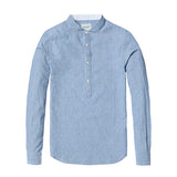 Men Shirt Long Sleeved Striped Casual Slim Fit Shirts