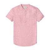 New Arrival Summer Short-sleeved Shirts Men 100% Linen