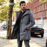 Men Jacket Warm Down Jacket Slim Fit Hooded