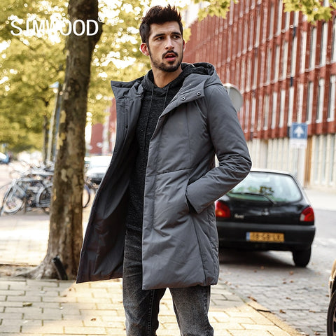 Men Jacket Warm Down Jacket Slim Fit Hooded