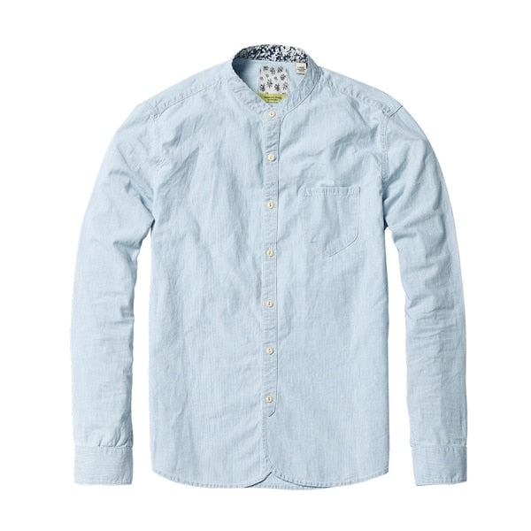 Long Sleeve Shirt  Fashion Slim Cotton Striped