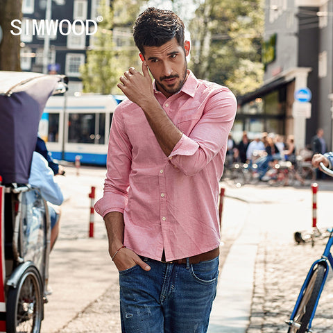 Casual Shirts Men Oxford Slim Fit