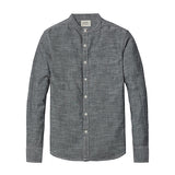 Men Shirt Autumn New Camisa Masculina Casual  Shirts Slim Fit 100% Cotton Stand Collar