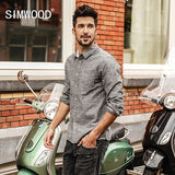 SIMWOOD Casual Shirts Men 100% Pure Cotton 2018 Autumn  New long sleeve shirt Male Slim Fit Plus Size High Quality  CC017006