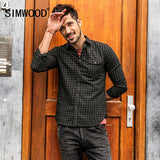 SIMWOOD 2018 Autumn New  Plaid Shirt Men Long Sleeve Slim Fit Imported Clothing 100% Pure Cotton High Quality Plus Size CC017014