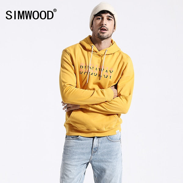 Yellow Letter printed Hoodie