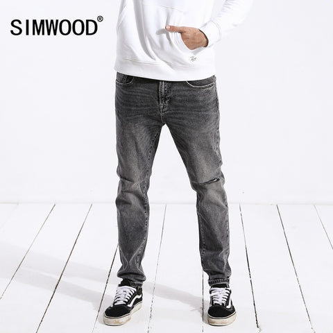 Jeans Men Fashion Slim Fit Casual Hole Denim
