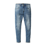 New Ripped Jeans Men Slim Fit Hole Hip Hop Denim
