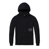 Black Slim Letter Printed Pullover Hoodie