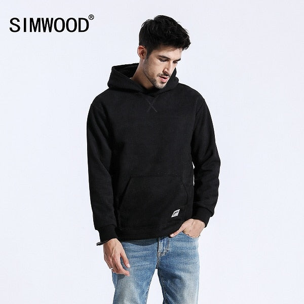 Suede Hoodie For Men Hip Hop Hoodie Slim Fit