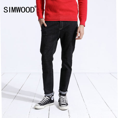 Winter Jeans Men Ankle Length Slim Fit Vintage Casual Denim Skinny Jeans