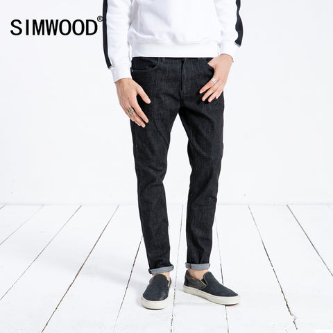 Winter Men Jeans Fashion Ripped Slim Fit Fashion Denim Trousers