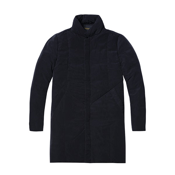 Men Long Jackets Black Warm Slim Fit