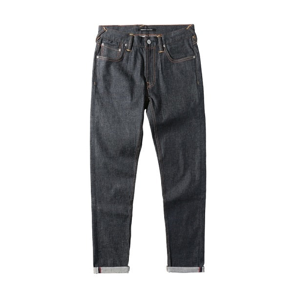 Fashion Casual Slim Fit Red Line Ruched Denim Pants