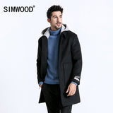 Woolen Overcoat Men Hat Detachable Long Coat