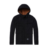 Casual Slim Fit Thick Hooded Velvet Parka Mens