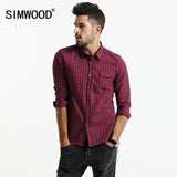 SIMWOOD 2018 Autumn New  Plaid Shirt Men Long Sleeve Slim Fit Imported Clothing 100% Pure Cotton High Quality Plus Size CC017014