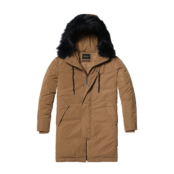 Duck Down Parka Men Hooded Warm Jacket