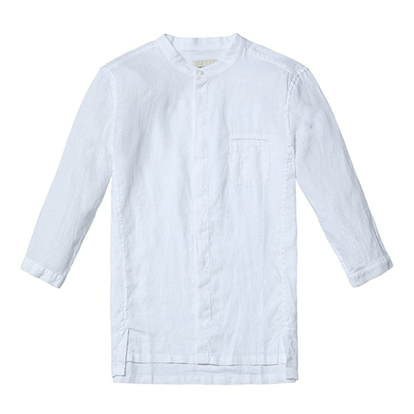Summer New Casual Shirts Men Breathable 100% Pure Linen Fashion