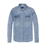 Denim Casual Shirt Men 100% Pure Cotton