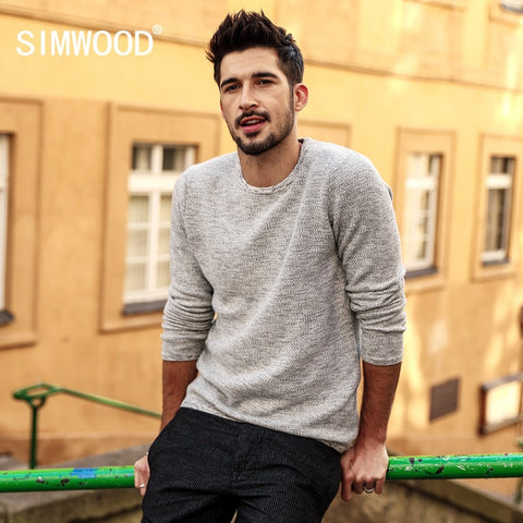 Sweater Men New pullover Slim Fit Thin Curl Hem High Quality