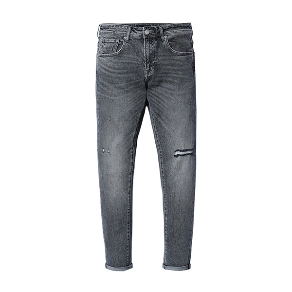 Jeans Men Fashion Slim Fit Casual Hole Denim