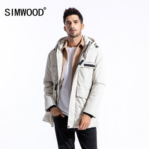 Casual Hooded Outerwear Parka Brand Long Jacket