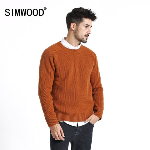 Casual Slim Fit Knitted Pullovers Men O-neck Long Sleeve Sweater