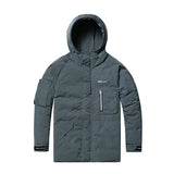 Patch Pocket Fashion Hooded Puffer Parka Men