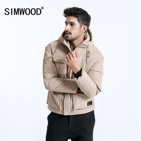 New Puffer Jacket Men Print Hooded
