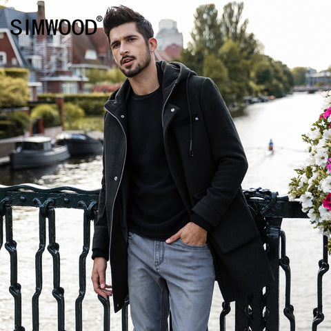 ]Winter Jackets Men Longer Section Woolen